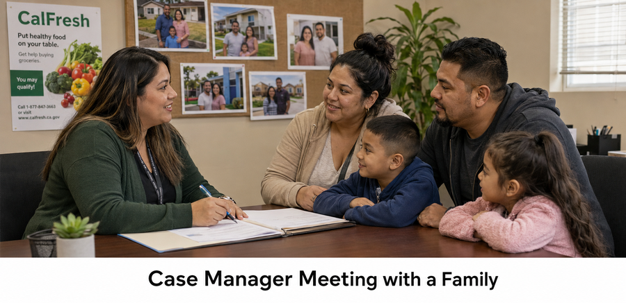 A case manager working with a client
