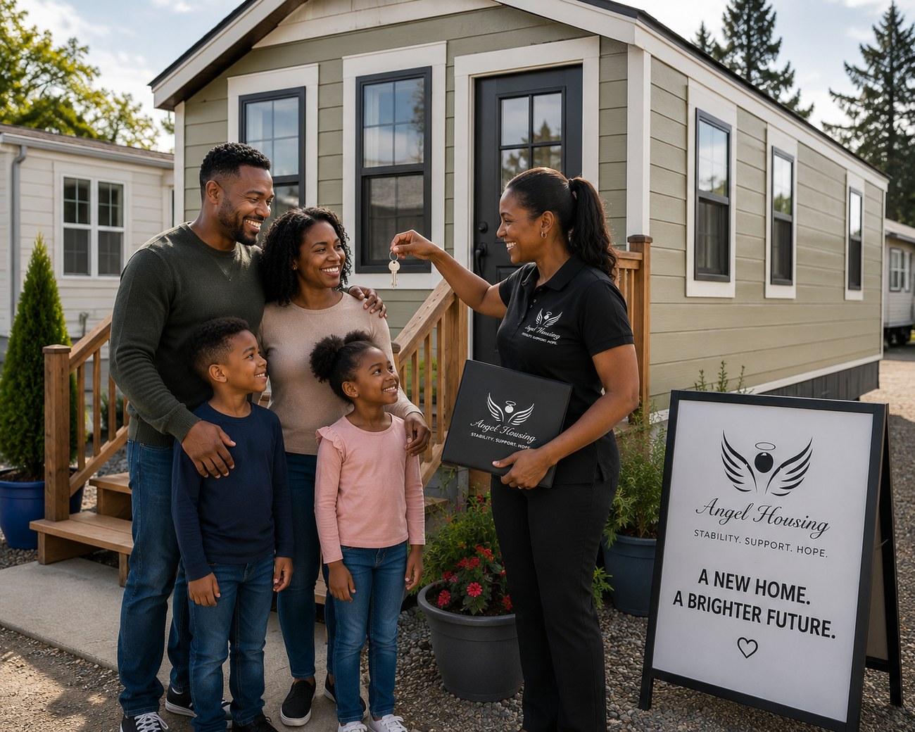 An Angel Housing park model trailer and tiny home